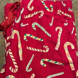 Old Navy Small Pajama Jogger Pants Pink with Candy Canes and Pockets